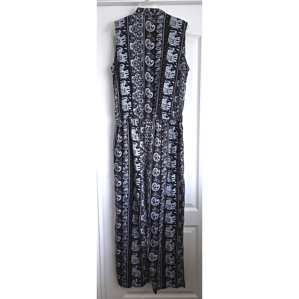 Soft Surroundings Sydney Wide Leg Sleeveles Elephant Paisley Batik Jumpsuit Sz L - Picture 3 of 7